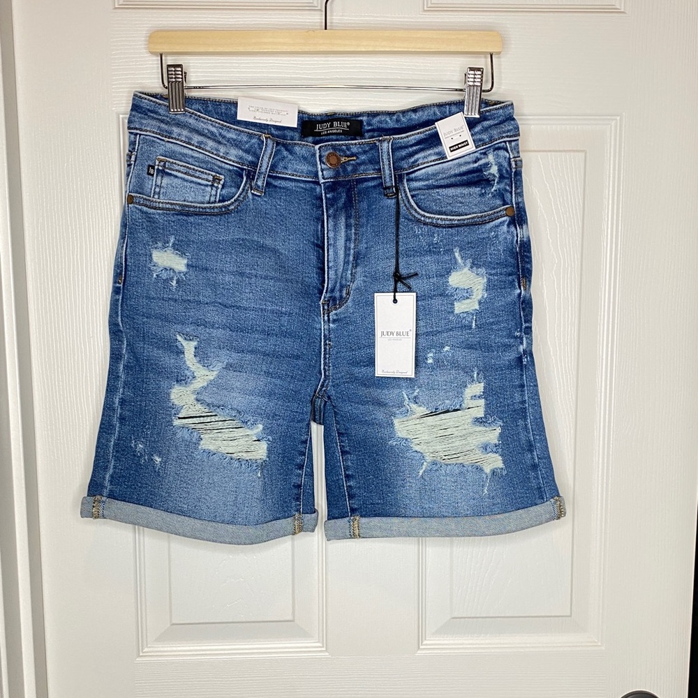 Judy Blue High Waist Distressed Shorts